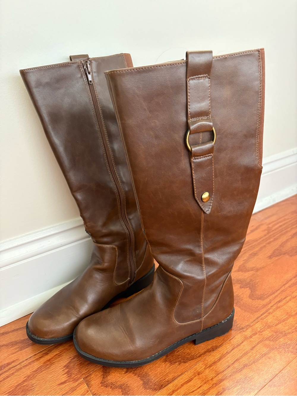 Vintage Brown Leather Riding Boots